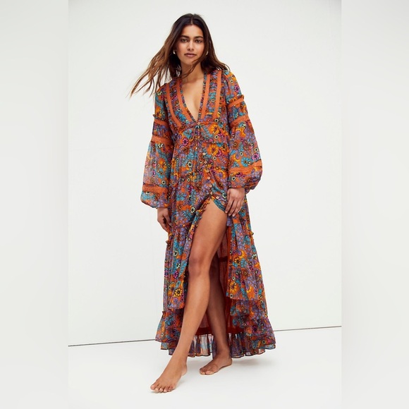 Free People Dresses & Skirts - COPY - Free People Cassis Floral Midi Dress